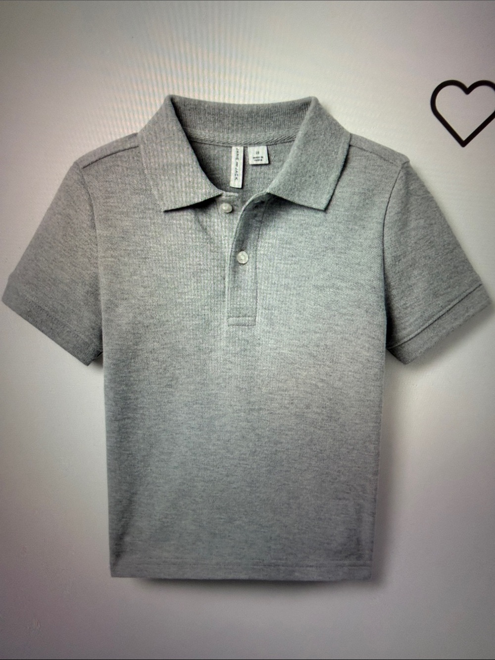 Janie & Jack Grey Pique Polo Shirt, 10